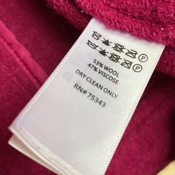 Tahari Fuchsia Dark Pink Motorcycle Bomber Jacket - Picture 8 of 10